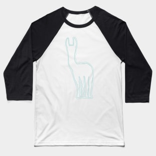 Paleolothic Style Tribal Llama Pattern Midtone Beige and Aqua Blue Baseball T-Shirt